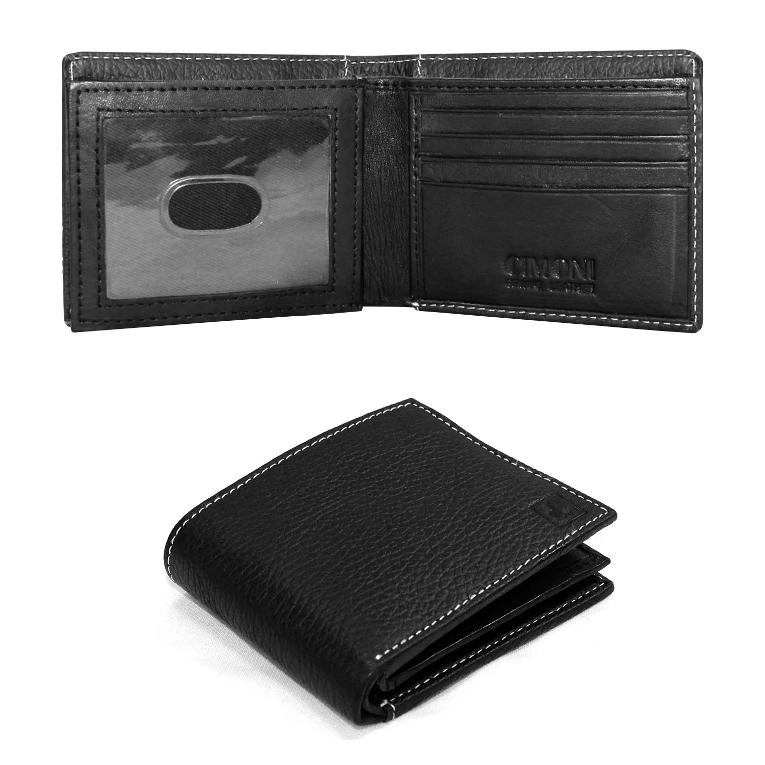 CIMONI® Premium Genuine Leather Wallet for Men Casual Wallet with RFID Protection 12 Card 1 Id Slots Slim Elegant Design Wallet (Color - Black)