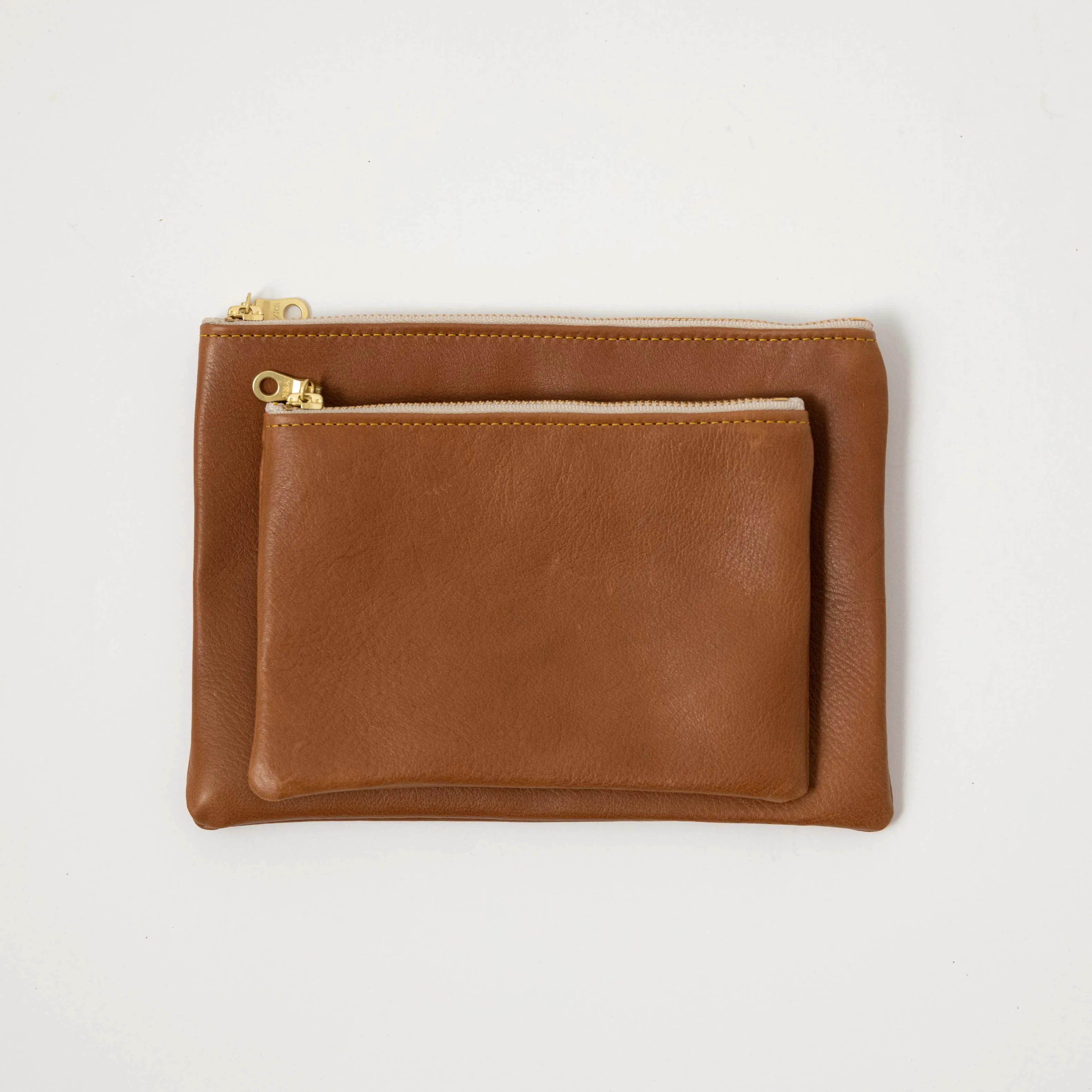 Cognac Cypress Small Zip Pouch