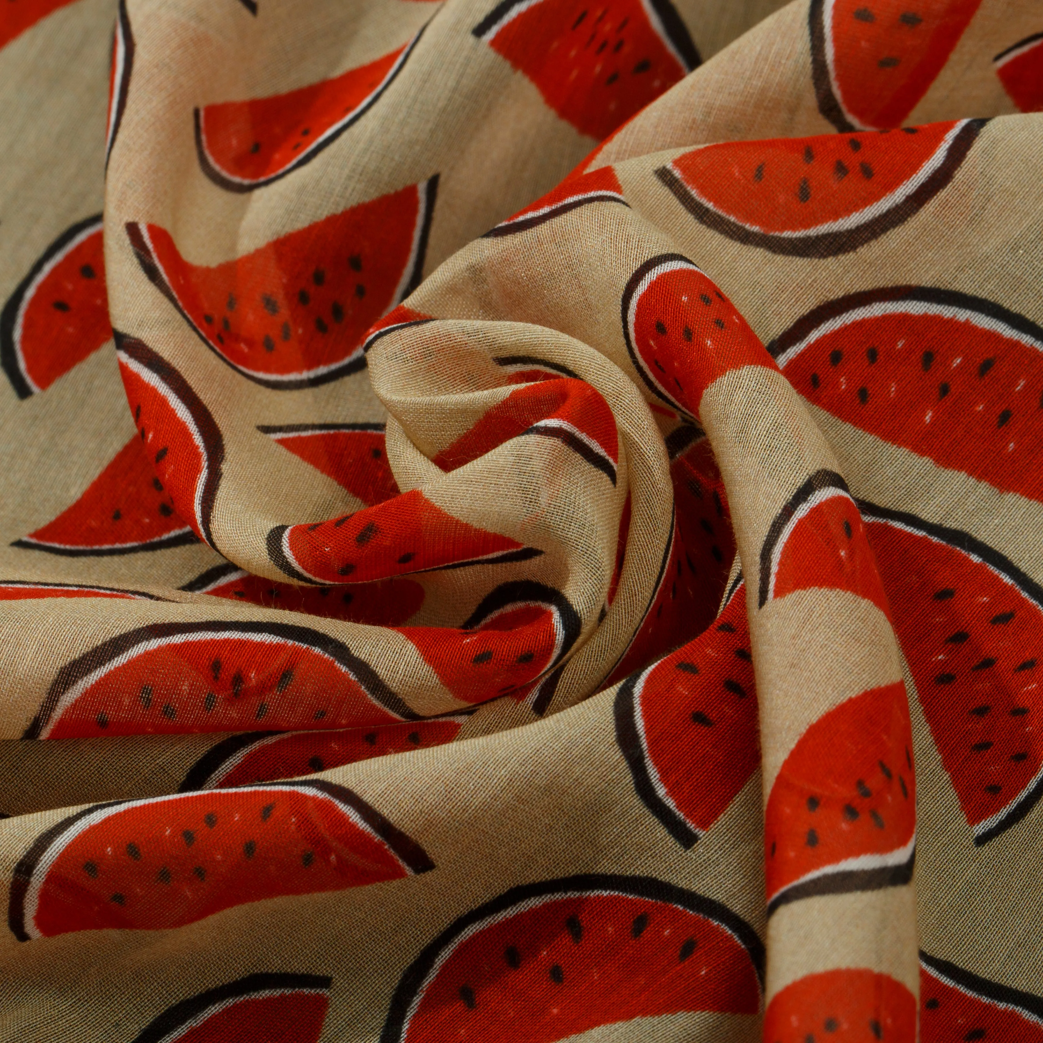 Cotton/Silk Watermelon Print Pocket Square