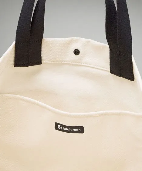 DOUBLE-HANDLE CANVAS TOTE - NATURAL/BLACK