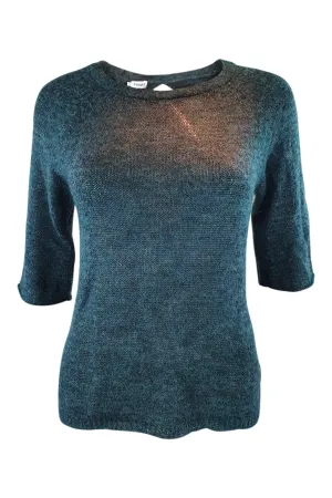 FILIPPA-K Green Round Neck Keyhole Back Mohair Pullover (XS)