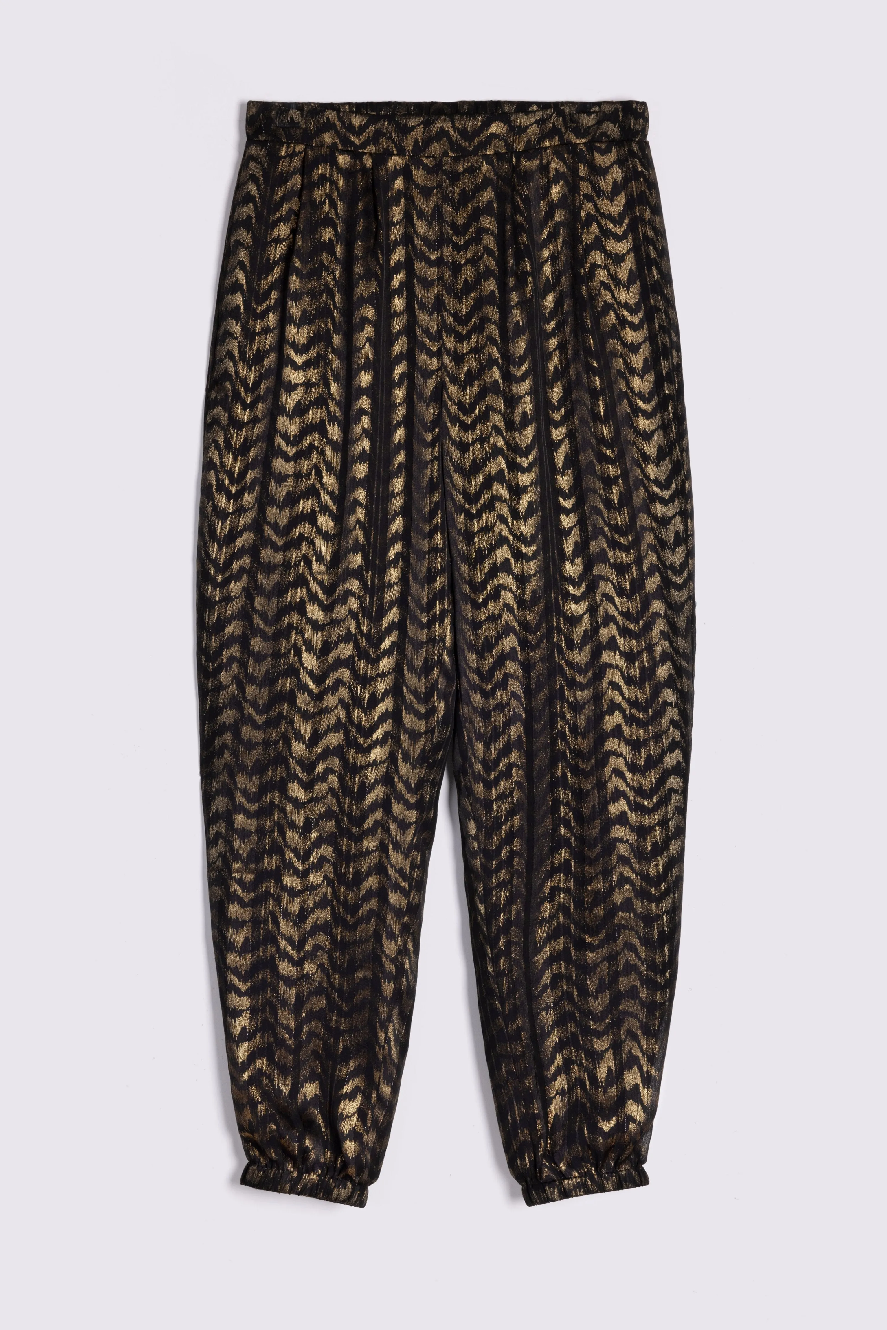 FLORENCE GOLD PRINT TROUSERS (BLACK/GOLD)