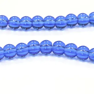 Glass Round Mid Blue 6mm - 1 String