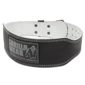 Gorilla Wear 4 Inch Padded Leather Lifting Belt - Black/Gray