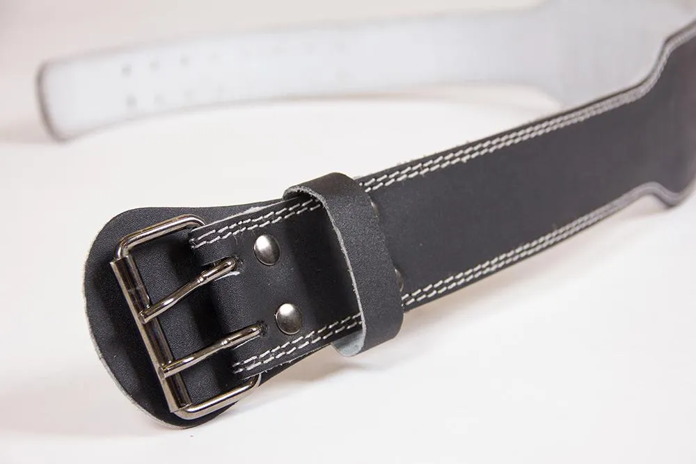 Gorilla Wear 4 Inch Padded Leather Lifting Belt - Black/Gray