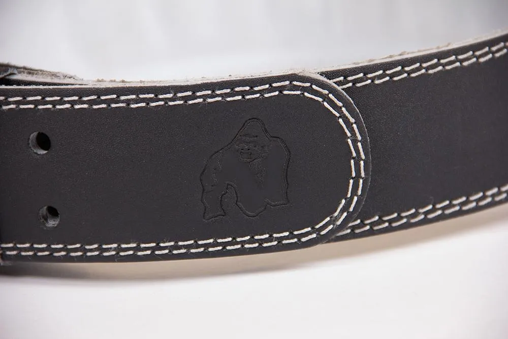 Gorilla Wear 4 Inch Padded Leather Lifting Belt - Black/Gray