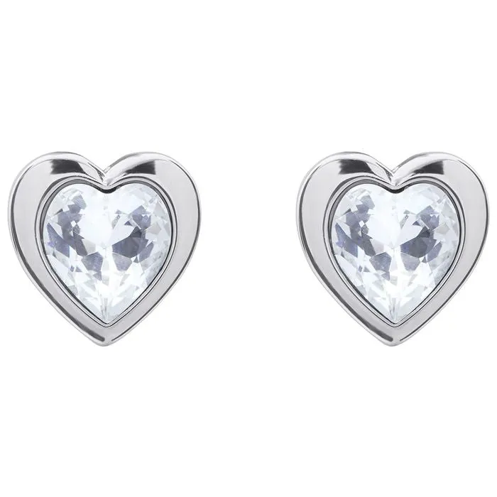 Han Crystal Heart Earring Silver