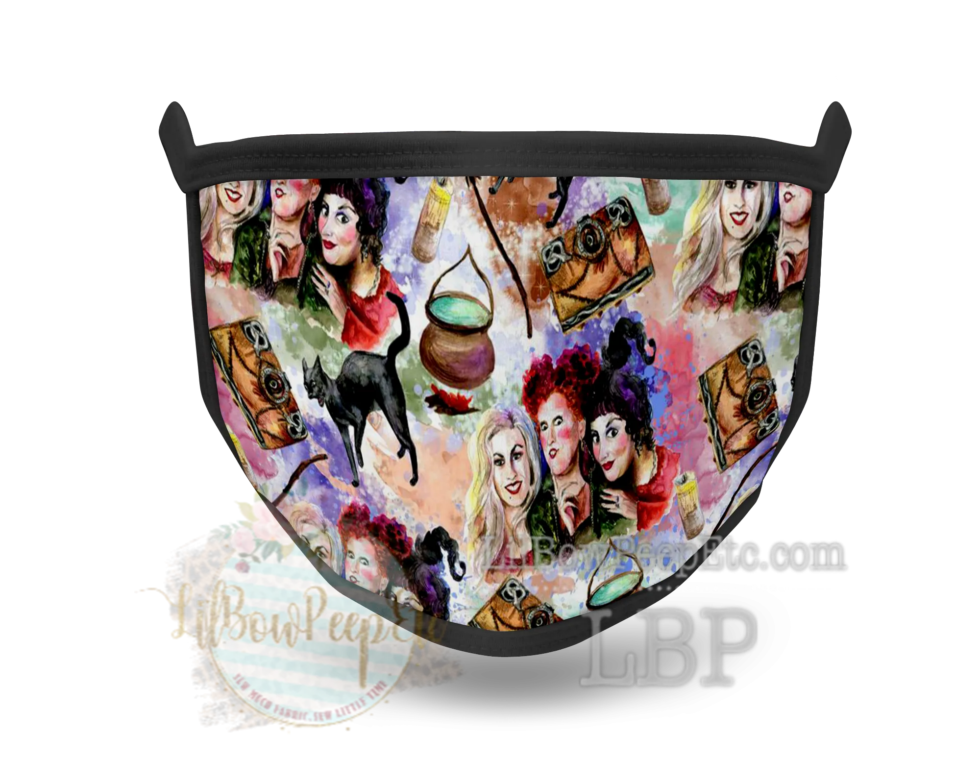 Hocus Pocus Watercolor Things Printed Mask