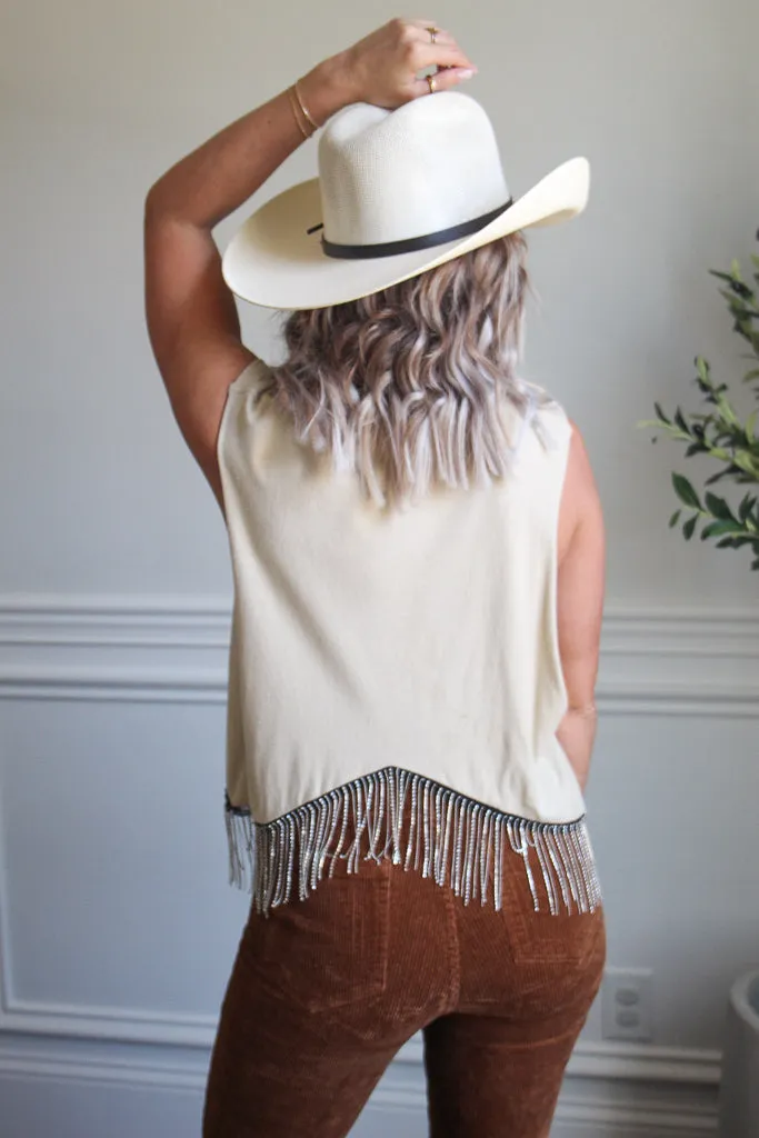 Led Zeppelin Rhinestone Fringe Tank