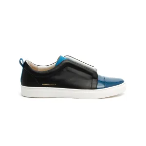 Men's Meister Black Moroccan Blue Leather Low Tops 04384-995