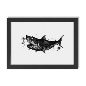 Mermaid & the Shark Unique Wall Art Print