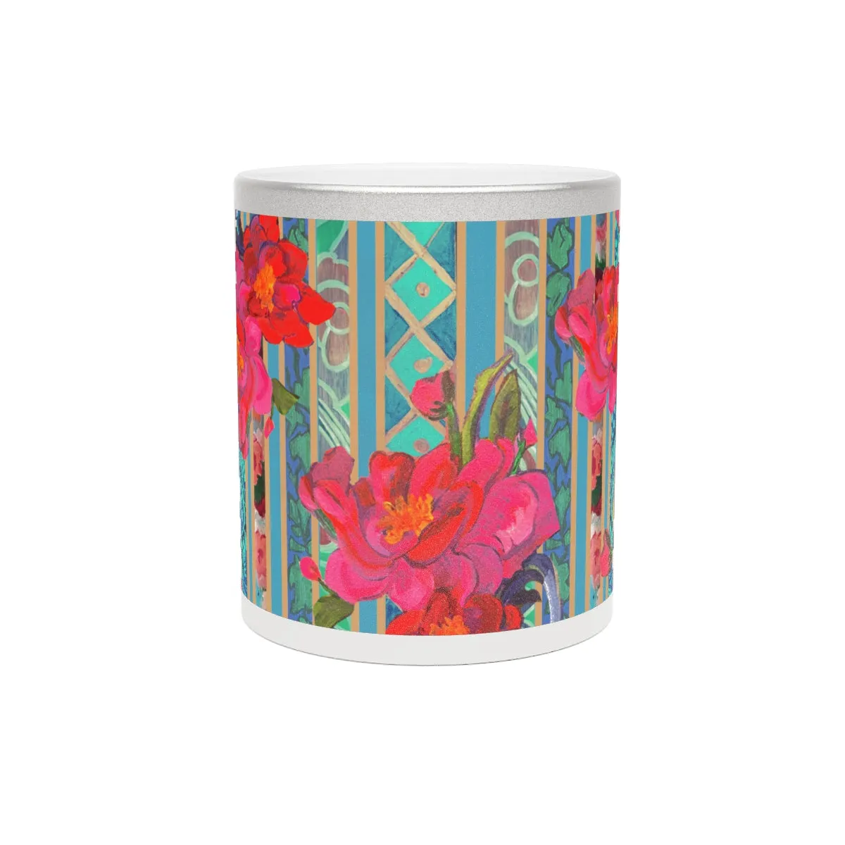 Metallic Mug Bathed in Silver or Gold "Sweet Magnolia"