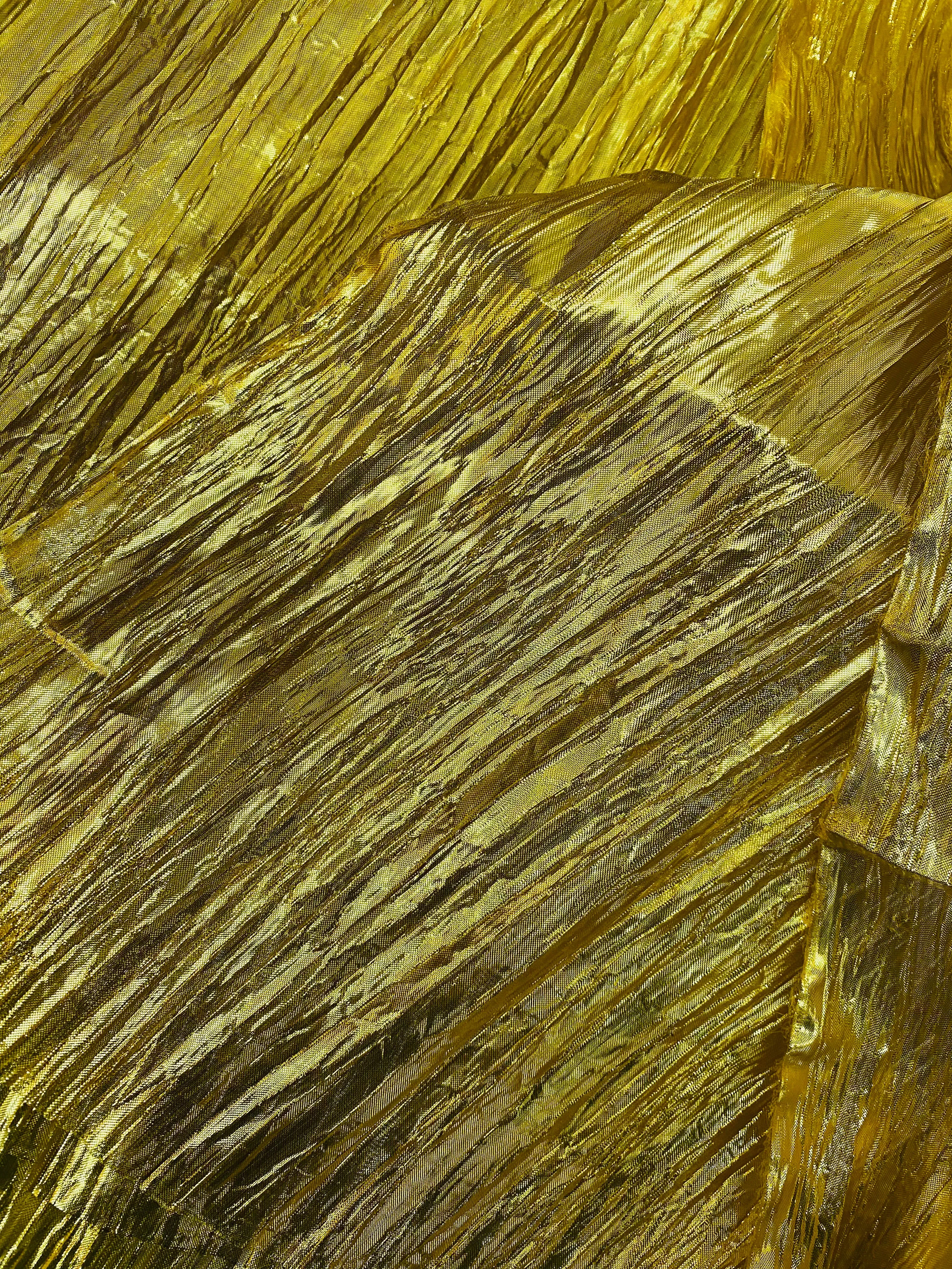 NEW Princess Amira Gold Metallic Crinkle "Faux Silk" Organza