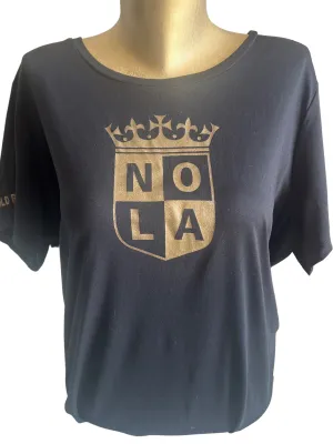 Nola Gold Next Level Black Unisex Logo Tee