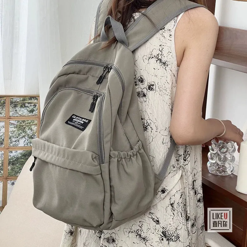 Original Solid Color Mori Campus Canvas Laptop Backpack