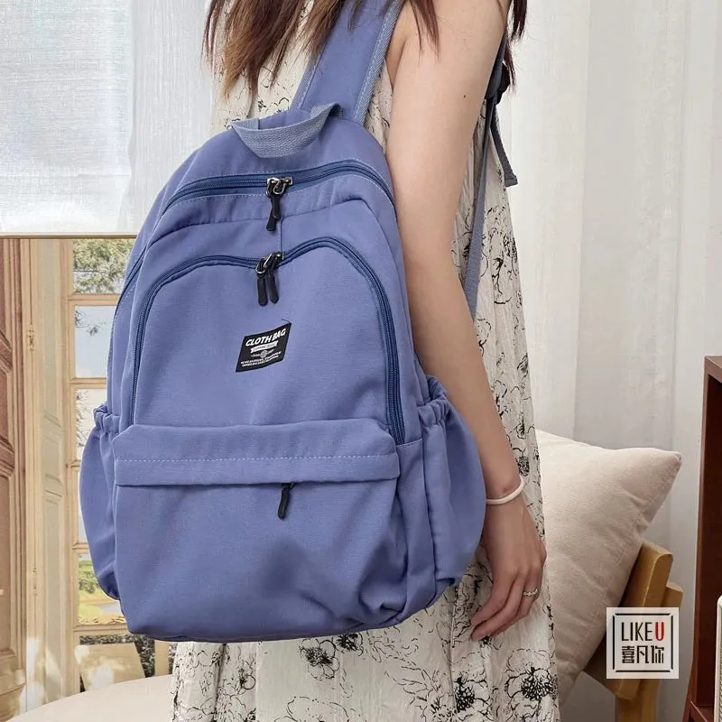 Original Solid Color Mori Campus Canvas Laptop Backpack