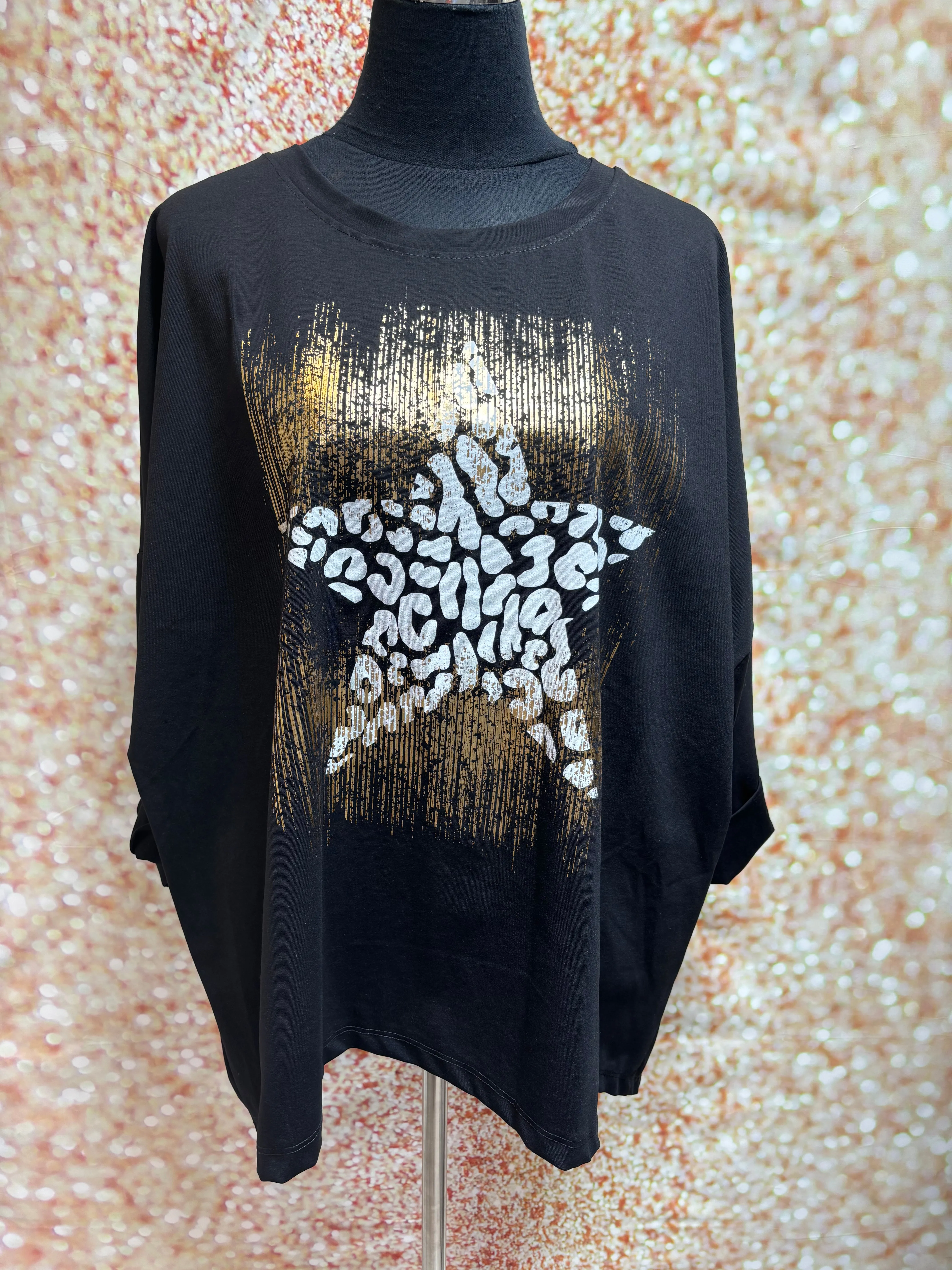 Oversized Metallic Star Sweatshirt