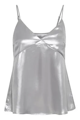 Part two Makaya Top in Silver Metallic