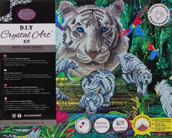 "White Tiger Temple" Crystal Art Kit 40x50cm