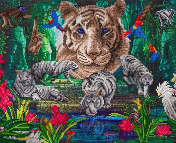 "White Tiger Temple" Crystal Art Kit 40x50cm