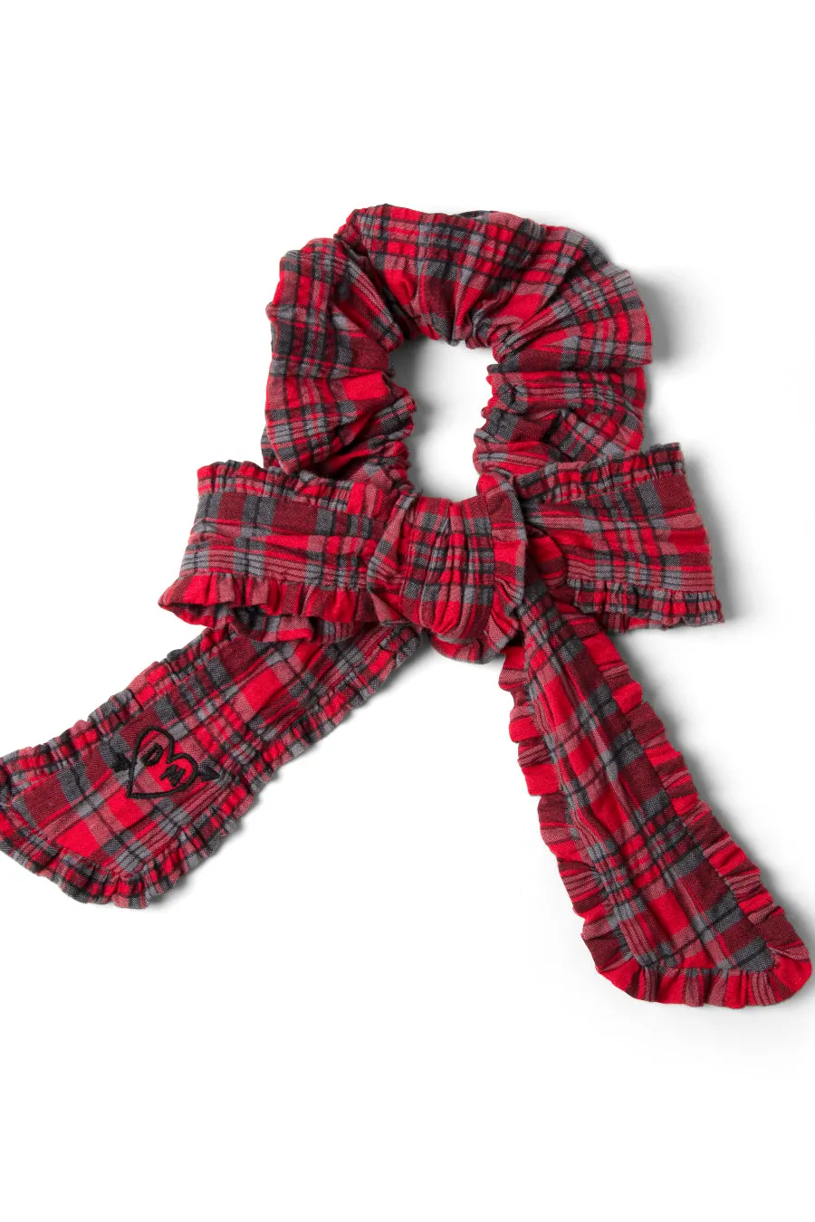 red check bow scrunchie