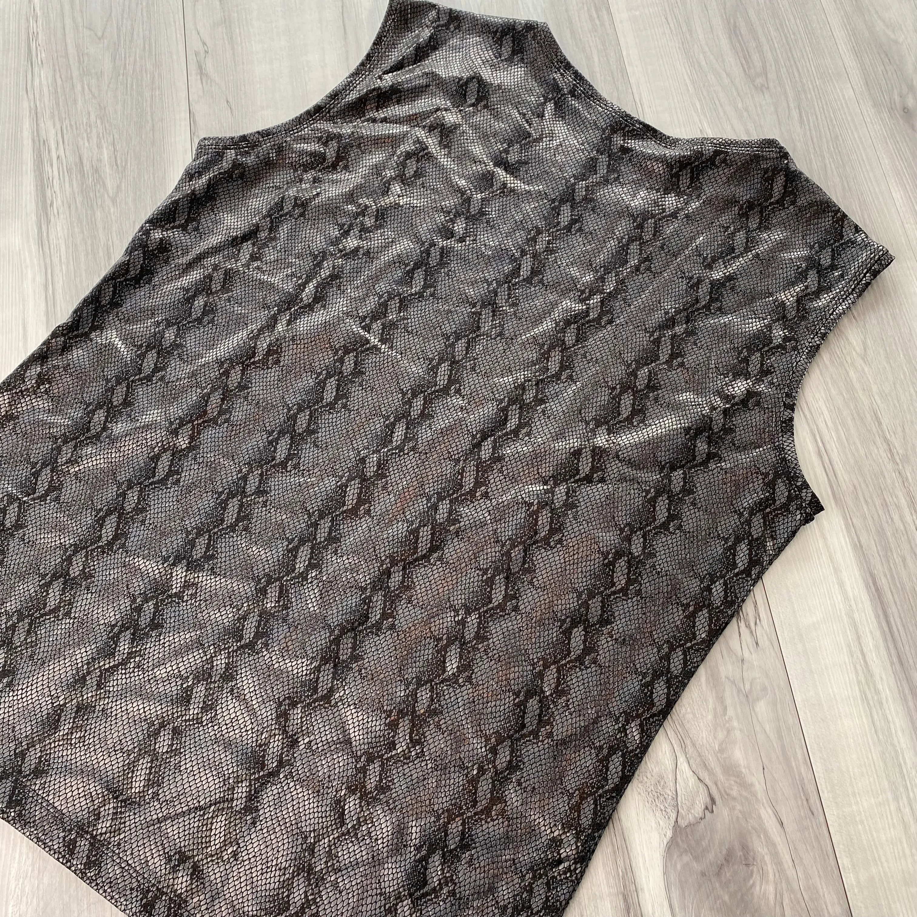 SALE - LARGE Men's Metallic Black Snakeskin Tank, Muscle Shirt