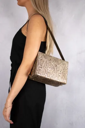 Snake Print Box Bag