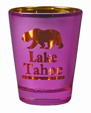 Souvenir Shot Glass Frosted Foiled Metallic Lake Tahoe