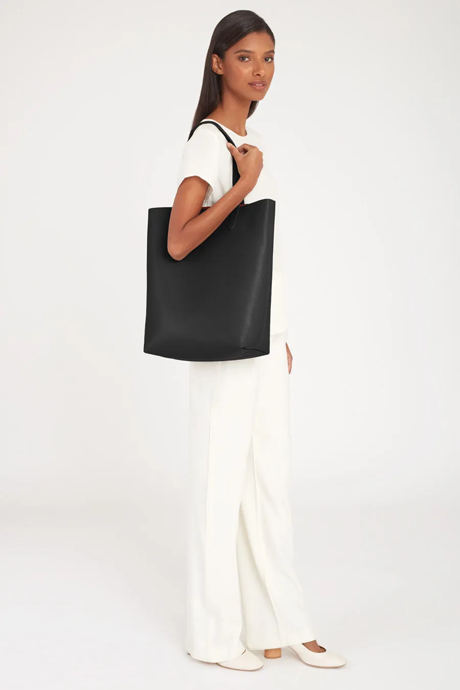 Tall Structured Leather Tote