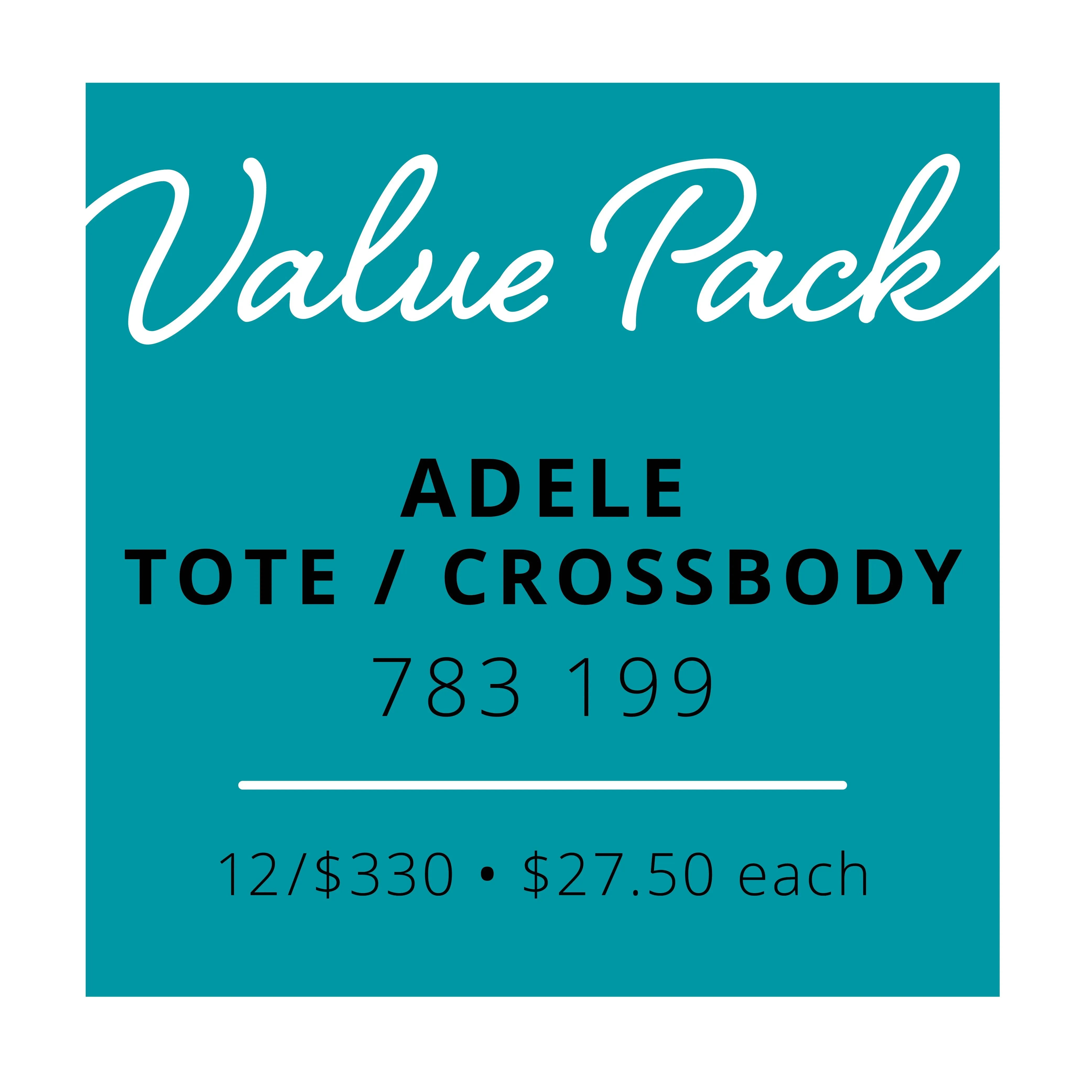 Value Pack Adele Tote/Crossbody | 12/$330 (Wholesale Only)