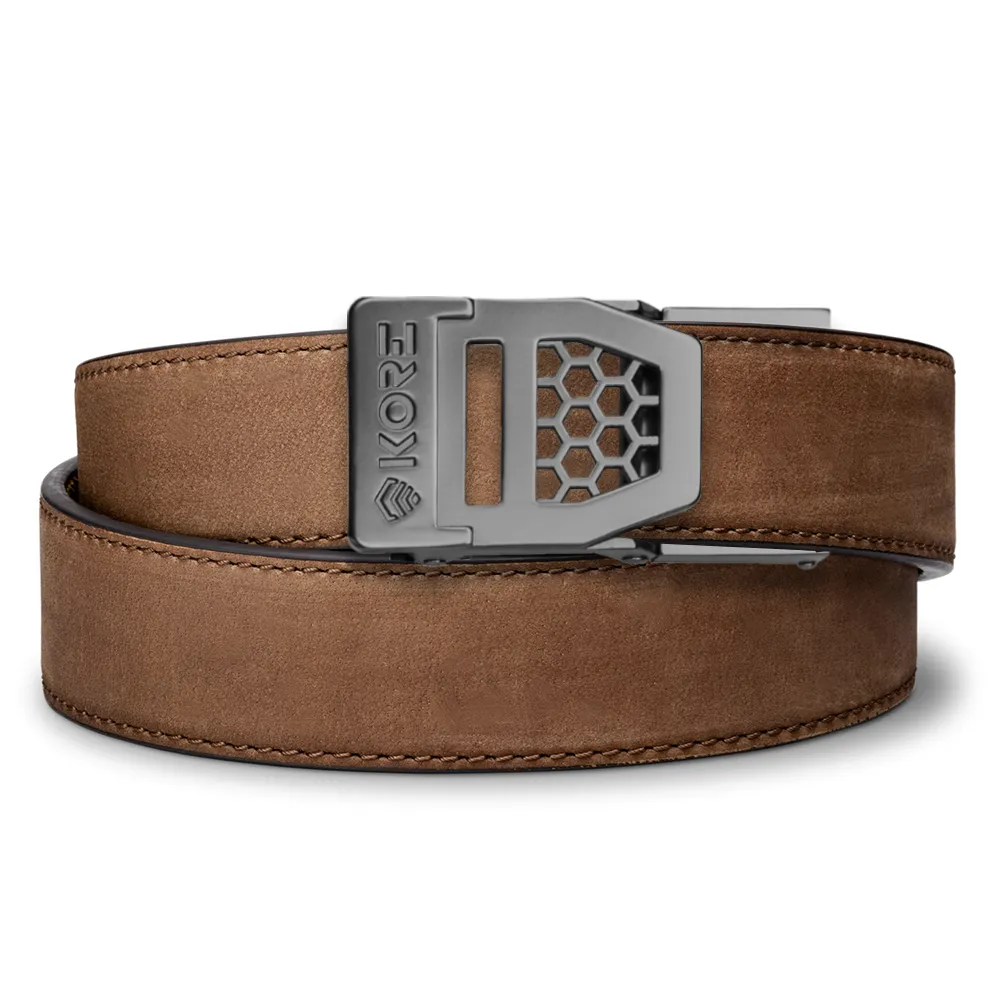 X6 GUNMETAL BUCKLE | BUFFALO LEATHER GUN BELT 1.5"